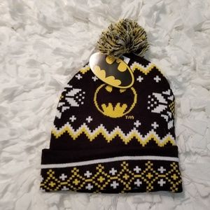 Batman Black, Yellow and White Winter Baby Hat.